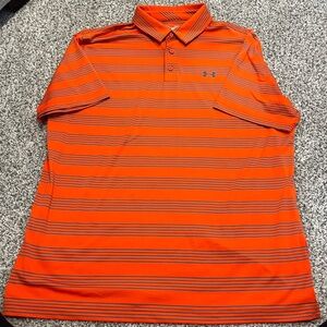 Men's UA Orange Striped Polo Shirt- XL